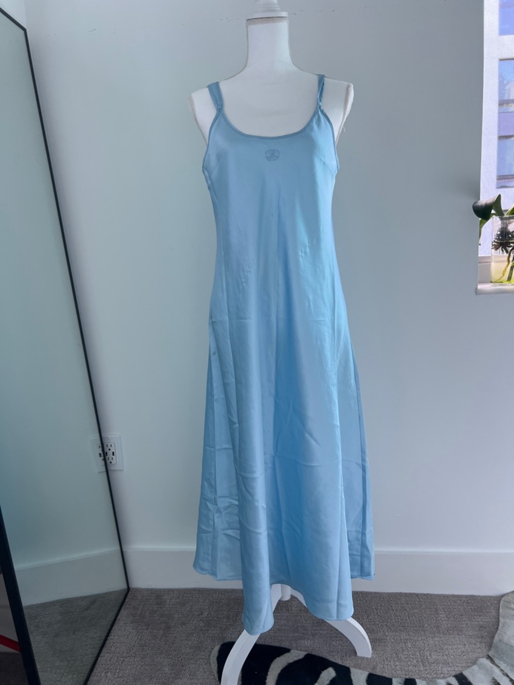 Oscar de la Renta Sleepwear Pale Blue Slip Maxi Dress
